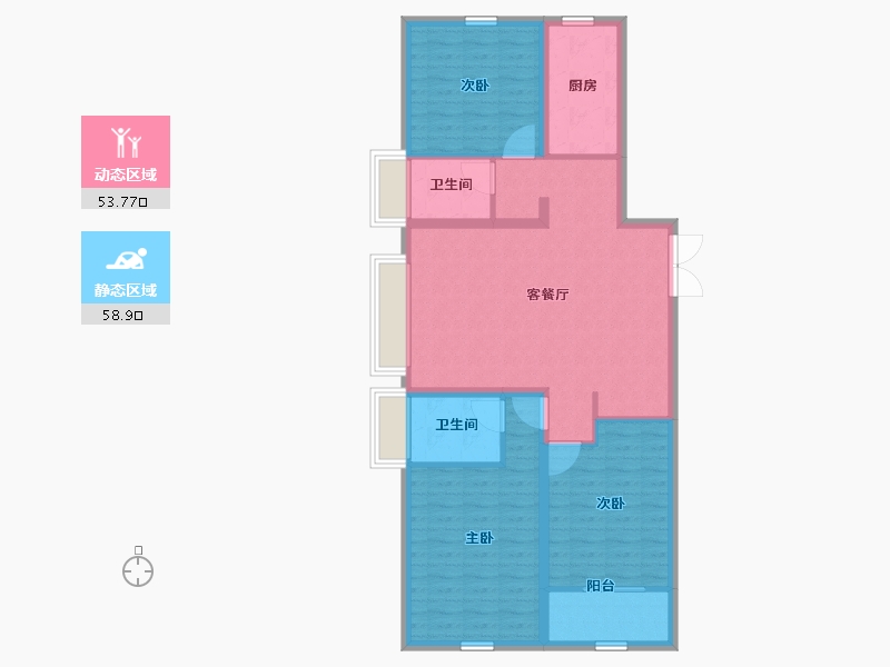 山东省-潍坊市-华安紫宸公馆-101.60-户型库-动静分区