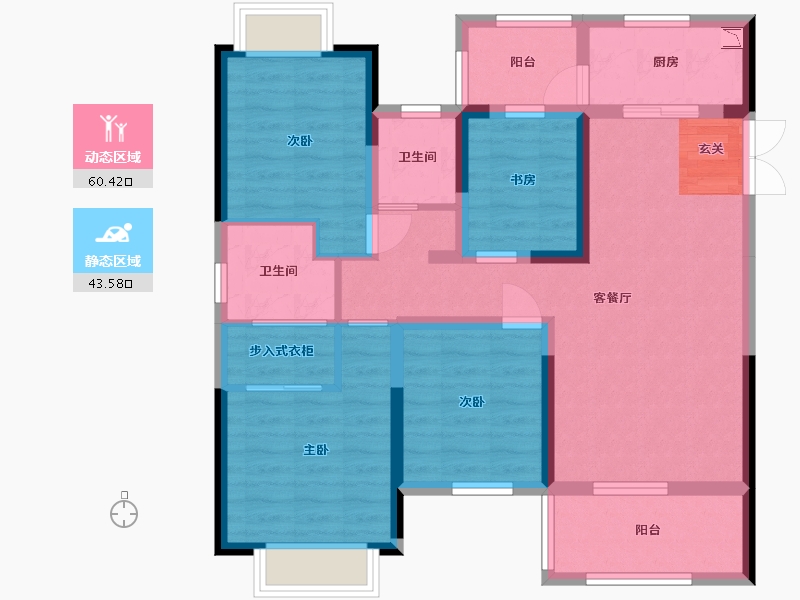 湖南省-株洲市-绿地株洲城际空间站-91.42-户型库-动静分区