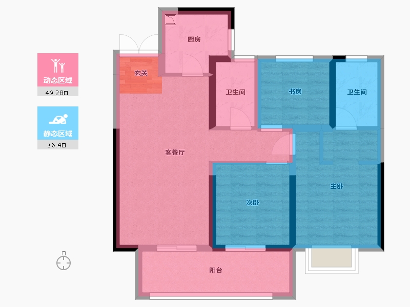 湖南省-株洲市-绿地株洲城际空间站-75.42-户型库-动静分区