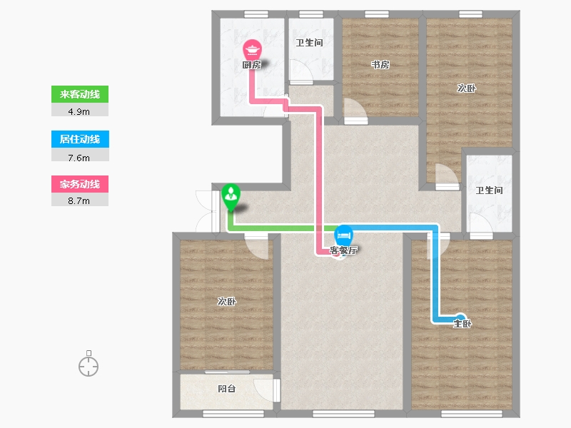 山东省-潍坊市-华安紫宸公馆-116.80-户型库-动静线