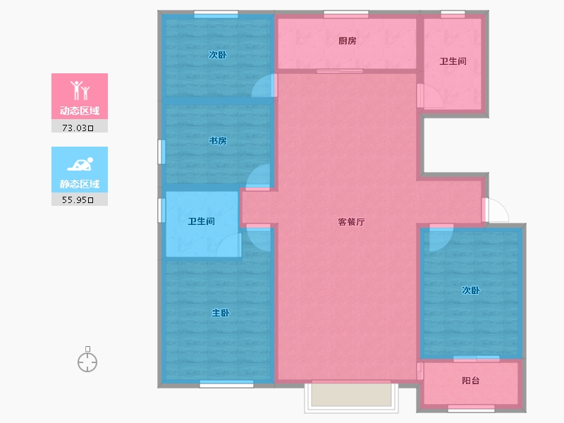 山东省-潍坊市-润地心悦城-116.00-户型库-动静分区