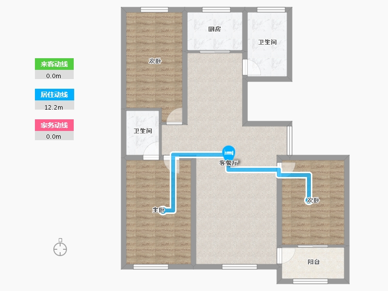 山东省-潍坊市-华安紫宸公馆-106.40-户型库-动静线