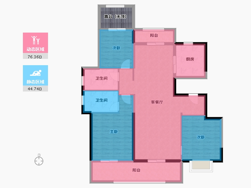 云南省-昆明市-昆明恒大国际健康城-114.11-户型库-动静分区