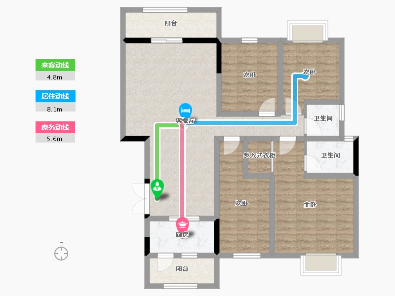 云南省-昆明市-石林西湖紫园-107.01-户型库-动静线