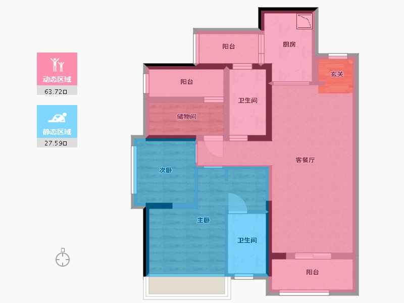 广东省-广州市-朝安金茂悦-79.20-户型库-动静分区