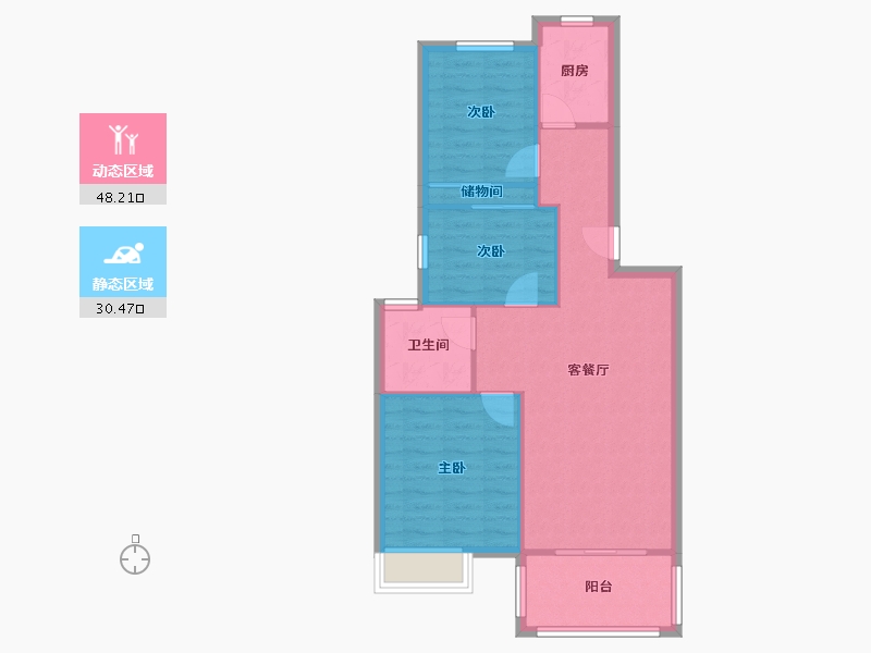 河南省-郑州市-民安尚郡-71.44-户型库-动静分区