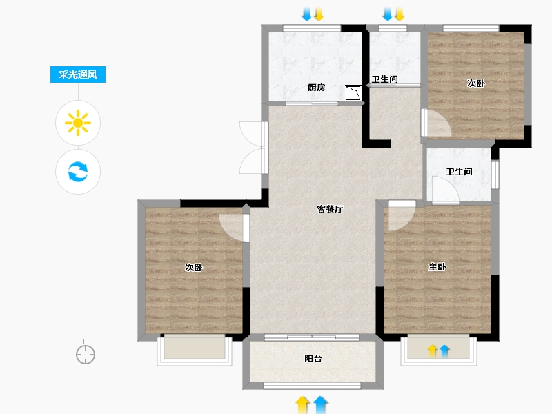 河南省-周口市-建业森林半岛-100.00-户型库-采光通风