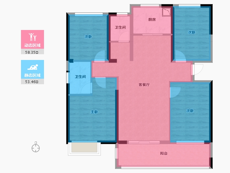 福建省-泉州市-保利城-99.43-户型库-动静分区