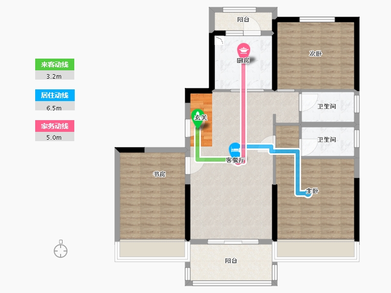 河南省-郑州市-碧桂园生态城-96.00-户型库-动静线