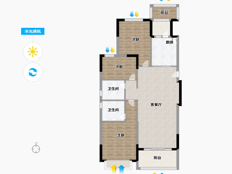 浙江省-湖州市-恒大林溪郡-114.99-户型库-采光通风