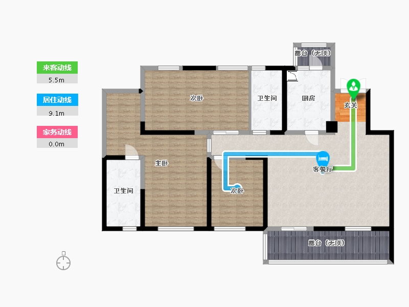 河南省-郑州市-康桥美庐湾-140.18-户型库-动静线