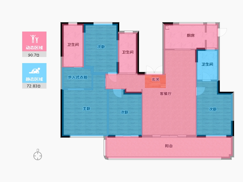 河南省-郑州市-名门樾府-148.79-户型库-动静分区