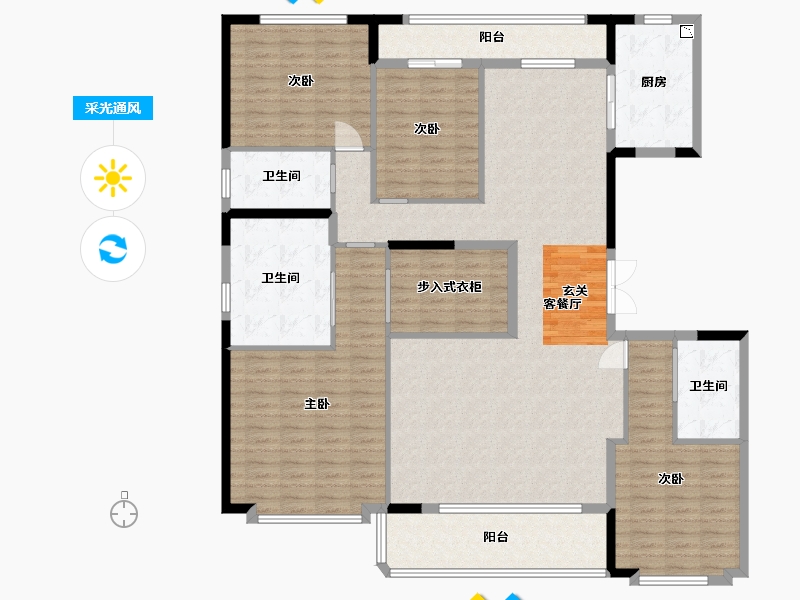 河南省-郑州市-名门樾府-175.02-户型库-采光通风