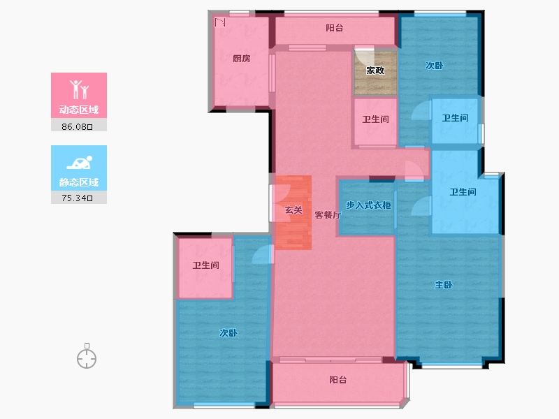 河南省-郑州市-名门樾府-149.48-户型库-动静分区