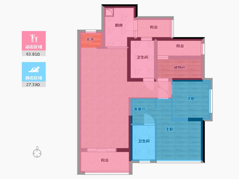 广东省-广州市-朝安金茂悦-79.20-户型库-动静分区