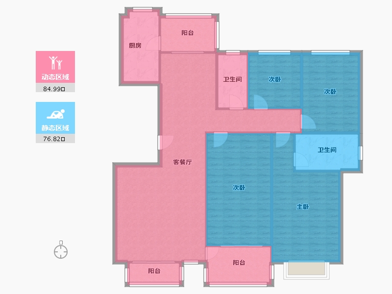 陕西省-西安市-城市风景都市印象-149.31-户型库-动静分区