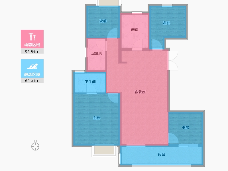 江苏省-无锡市-金科集美壹品-103.20-户型库-动静分区