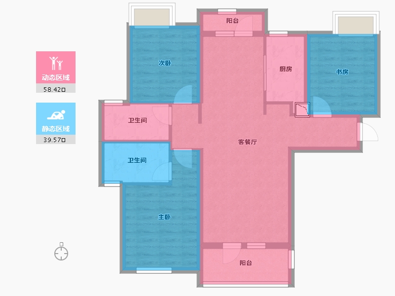 湖北省-武汉市-金地悦江时代-86.60-户型库-动静分区