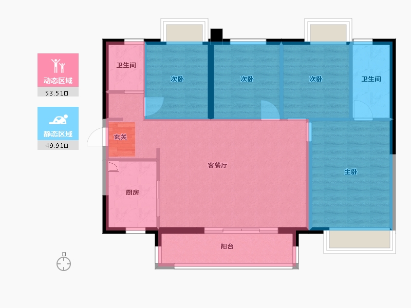 广东省-广州市-时代领峰（清远）-93.58-户型库-动静分区