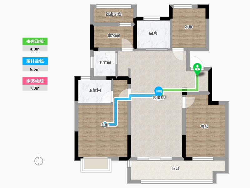 江苏省-南通市-雍锦澜湾-91.23-户型库-动静线