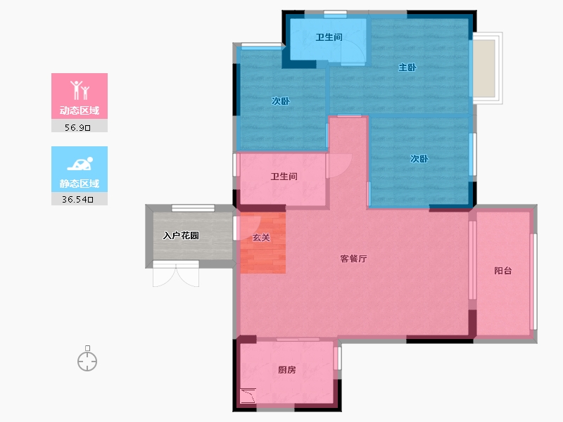 广东省-广州市-仟信广场-88.78-户型库-动静分区