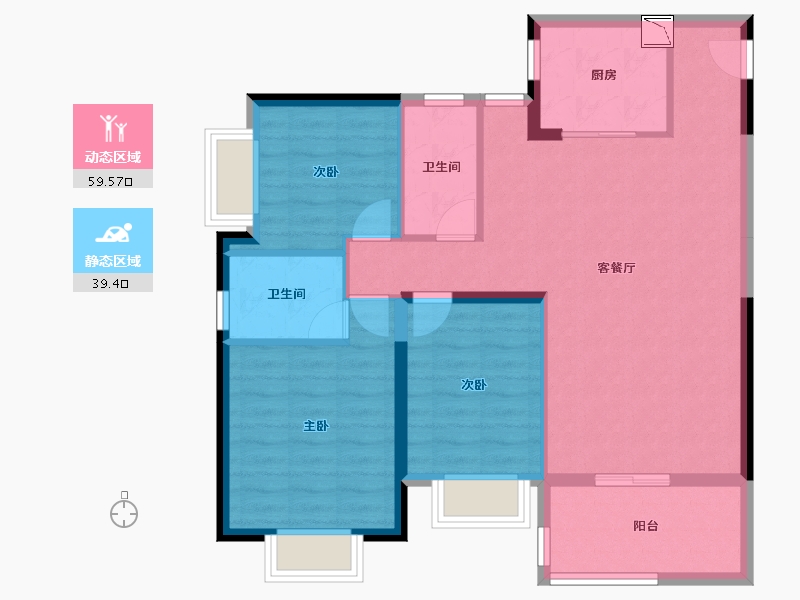 广东省-珠海市-利腾金力湾-89.02-户型库-动静分区