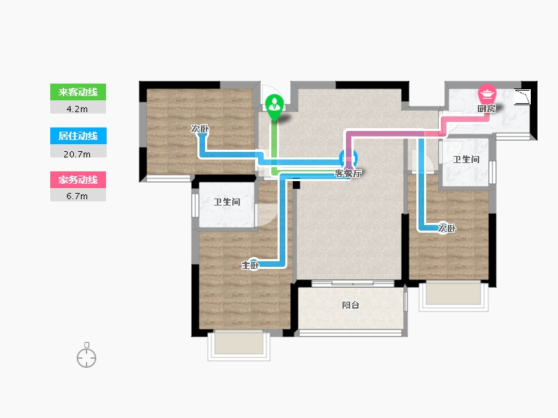 湖南省-长沙市-大汉公园里-78.72-户型库-动静线