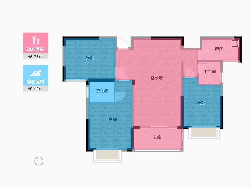 湖南省-长沙市-大汉公园里-78.72-户型库-动静分区