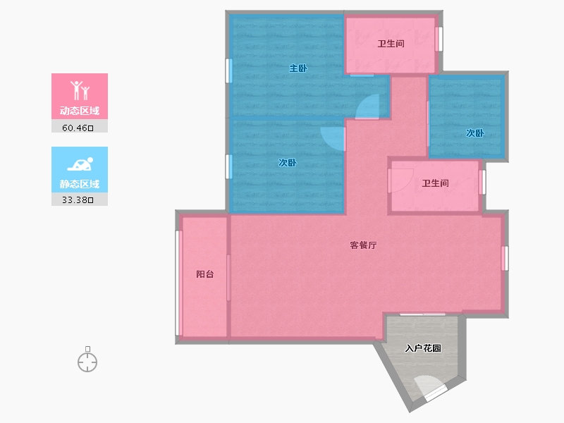 广东省-佛山市-珑耀华府-91.50-户型库-动静分区