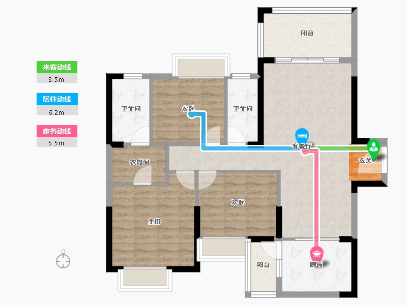 广东省-湛江市-碧海金岸花园-94.08-户型库-动静线