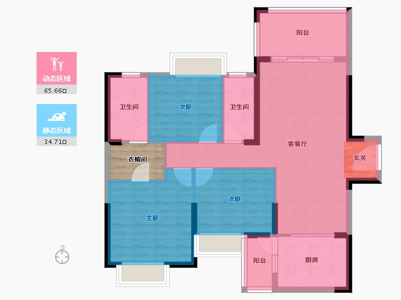 广东省-湛江市-碧海金岸花园-94.08-户型库-动静分区