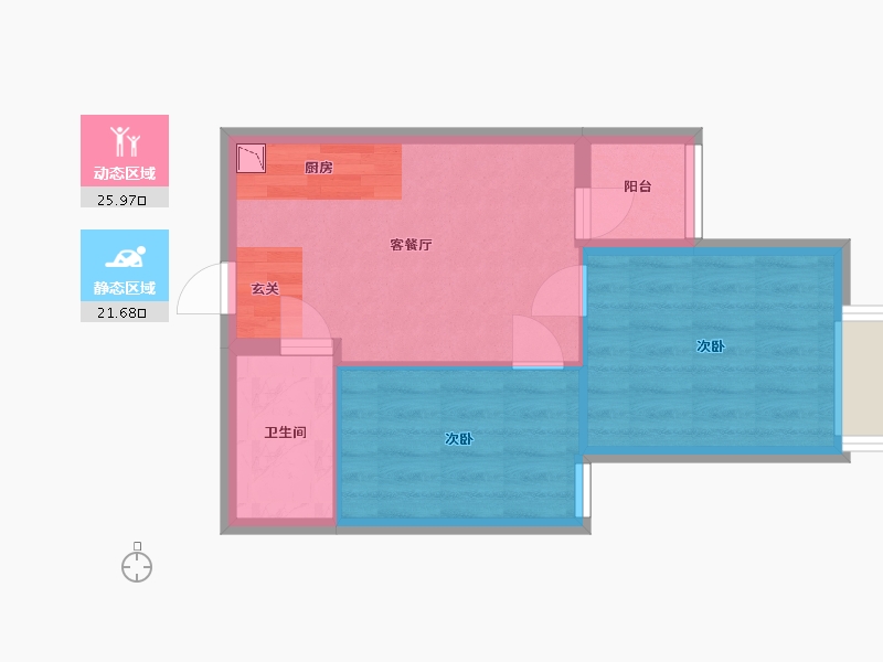 广东省-广州市-名荟公馆-42.39-户型库-动静分区