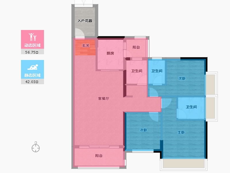 广东省-湛江市-嘉豪城市花园-92.95-户型库-动静分区