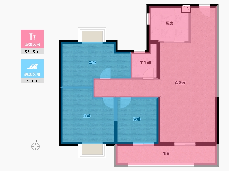 江苏省-无锡市-碧桂园都荟-80.00-户型库-动静分区