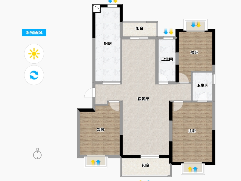 江苏省-无锡市-华君湖湾花园-114.40-户型库-采光通风