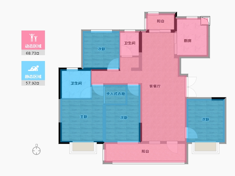 江苏省-无锡市-中锐星樾-112.81-户型库-动静分区