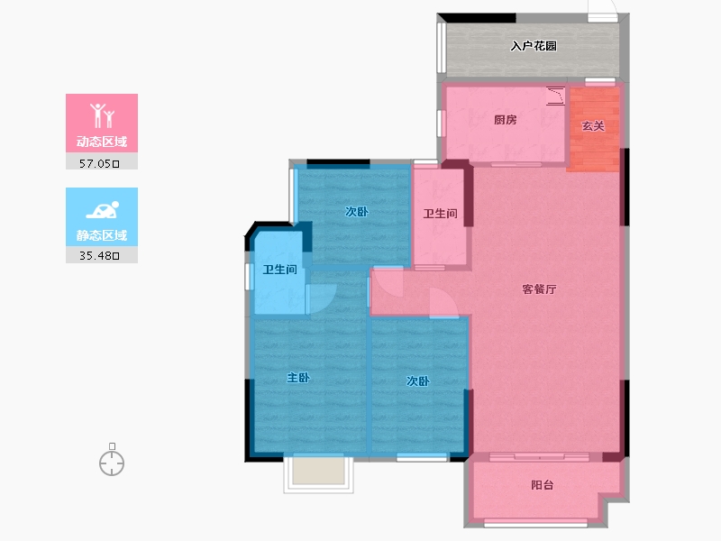 广东省-广州市-仟信广场-90.40-户型库-动静分区