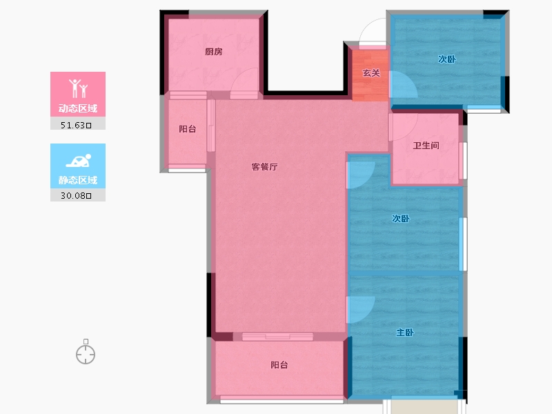 湖北省-孝感市-高新时代广场-73.19-户型库-动静分区