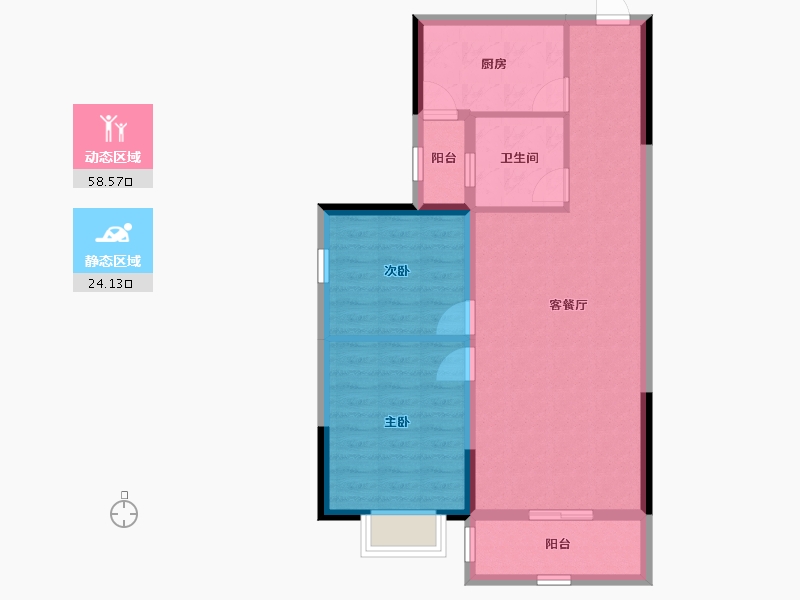 湖北省-黄冈市-黄州一品（天秀府）-74.17-户型库-动静分区