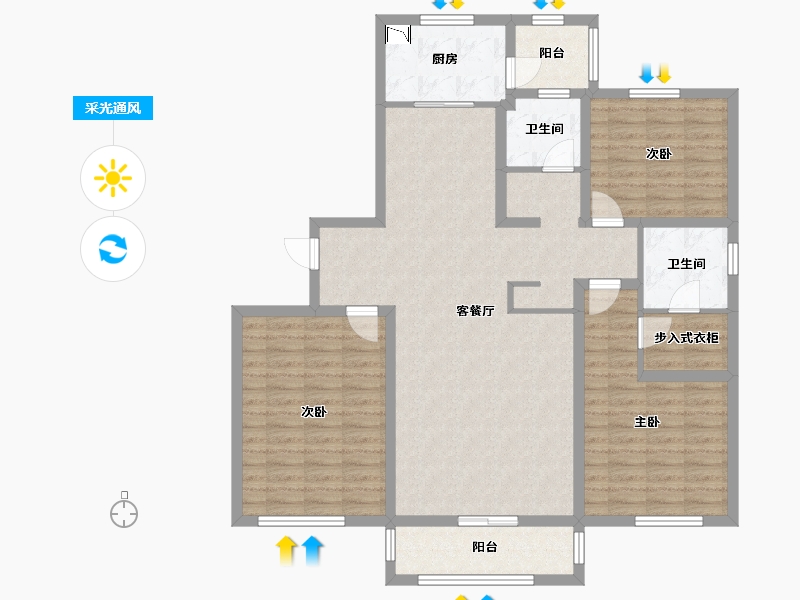 内蒙古自治区-通辽市-御龙湾-118.83-户型库-采光通风