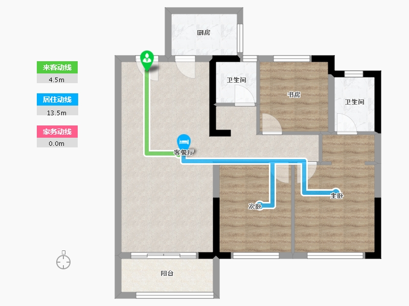 江苏省-南京市-雍宁府-80.00-户型库-动静线