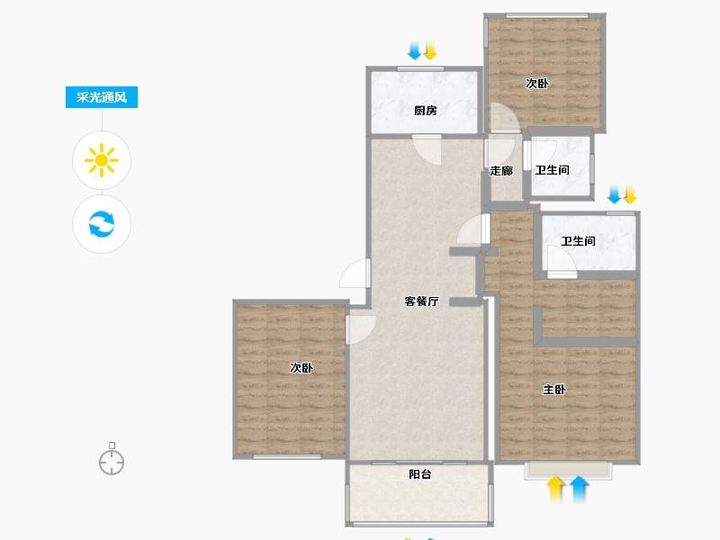 江苏省-南京市-雍宁府-100.00-户型库-采光通风