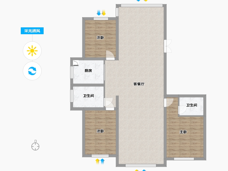 黑龙江省-牡丹江市-星河传说-117.98-户型库-采光通风