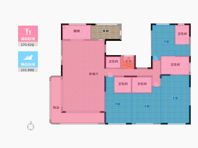 河南省-郑州市-名门樾府-261.40-户型库-动静分区