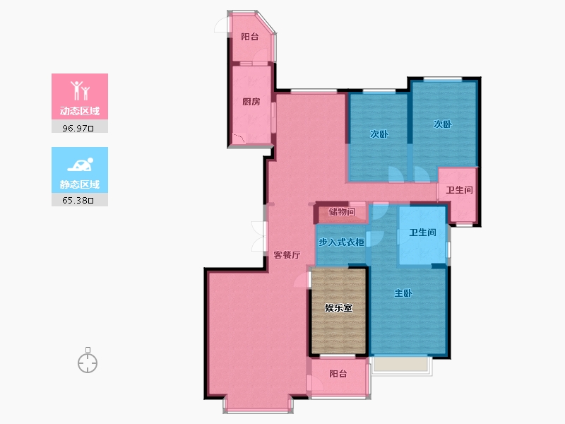 辽宁省-营口市-恒大绿洲-157.42-户型库-动静分区