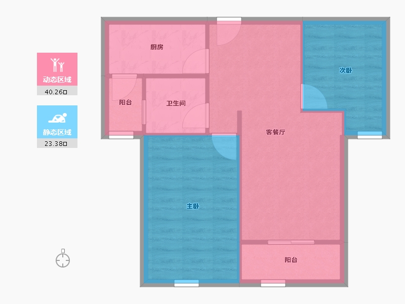 陕西省-西安市-中海开元壹号-57.44-户型库-动静分区