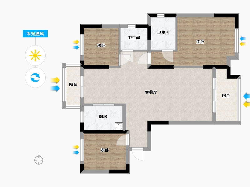 江西省-南昌市-新建城-83.44-户型库-采光通风