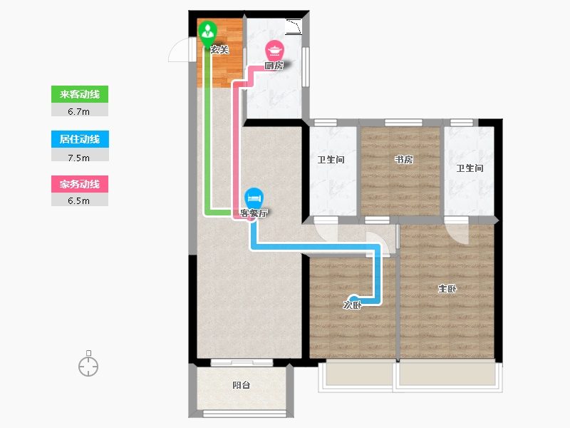 河南省-郑州市-建海当代公园阅MOMΛ-84.00-户型库-动静线