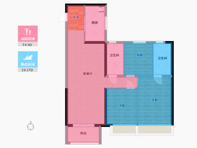 河南省-郑州市-建海当代公园阅MOMΛ-84.00-户型库-动静分区