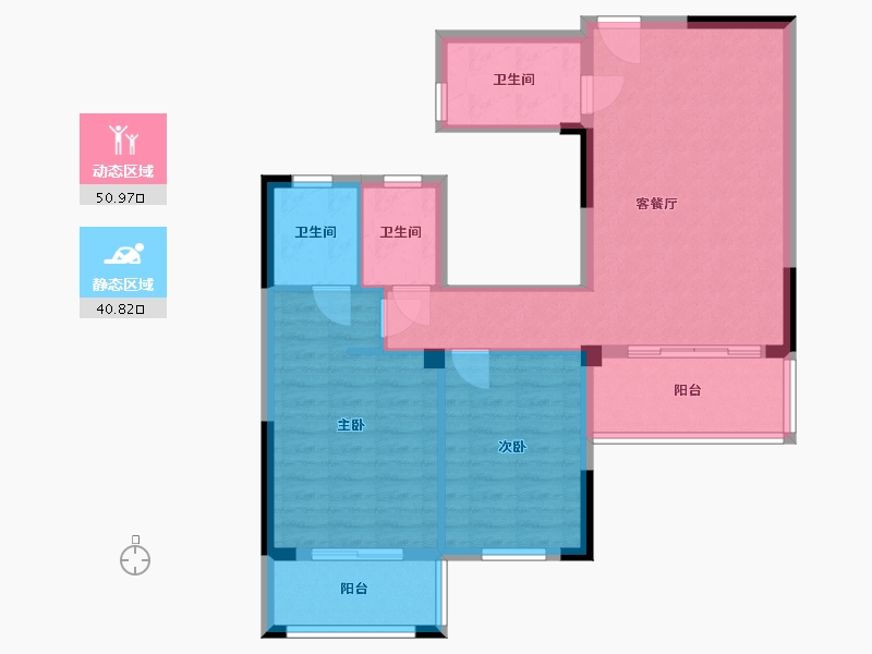 湖北省-宜昌市-凯旋国际-82.68-户型库-动静分区